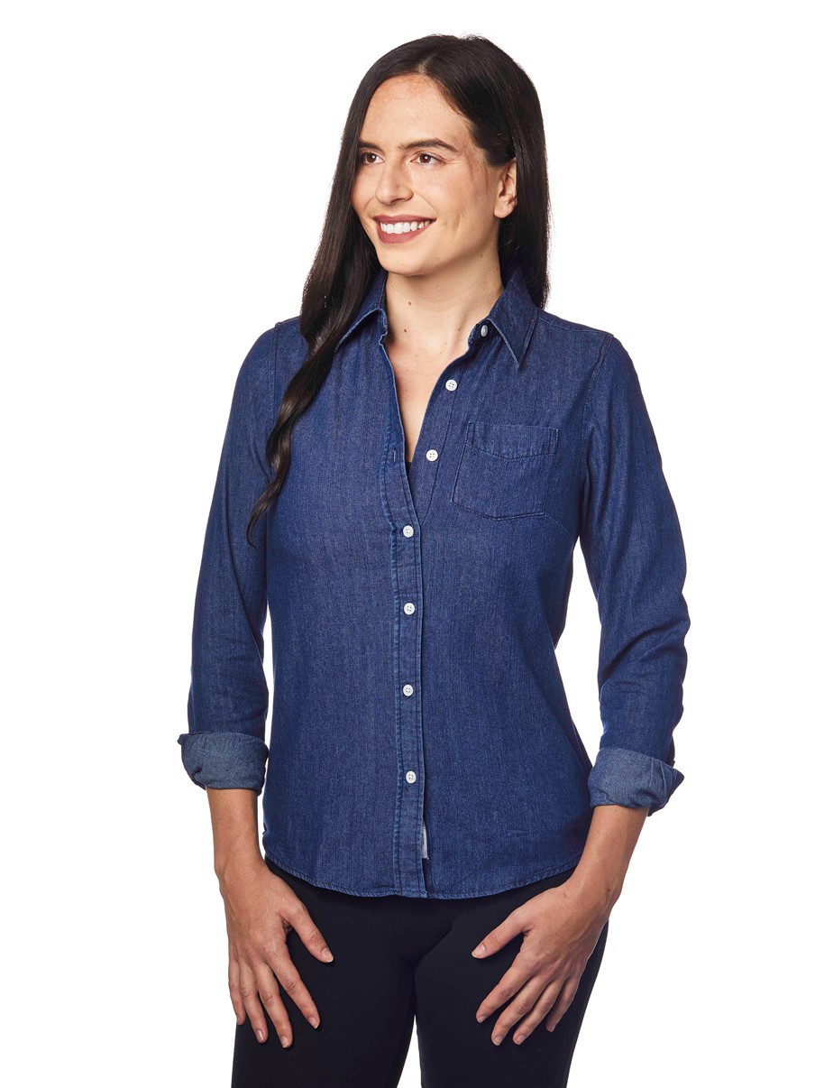 womens denim work shirt